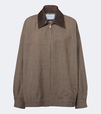 Houndstooth virgin wool blouson jacket | Prada