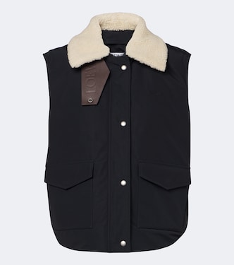 Weste aus einem Baumwollgemisch mit Shearling | Loewe