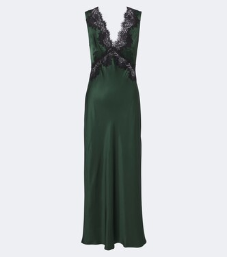 Lysandra lace-trimmed satin midi dress | Rixo