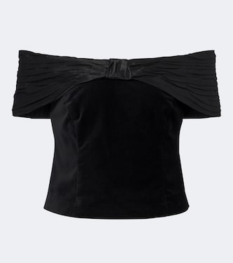 Chime off-shoulder cotton velvet top | Rixo