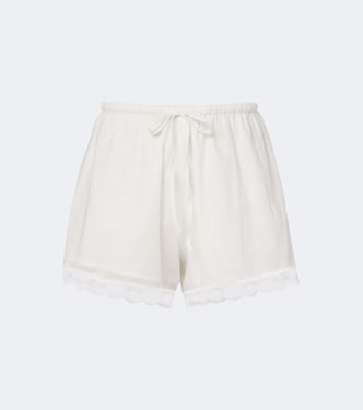 Marilyn lace-trimmed cotton shorts | Posse