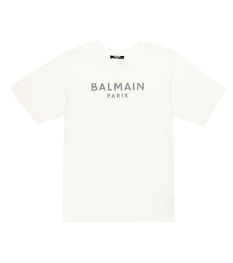 Logo cotton-blend T-shirt dress | Balmain Kids