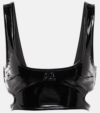 Cropped-Top aus Lederimitat | Courrèges