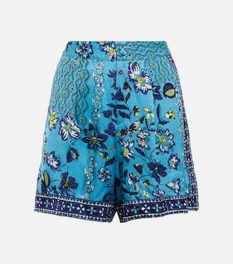 Isabelle floral satin shorts | Poupette St Barth