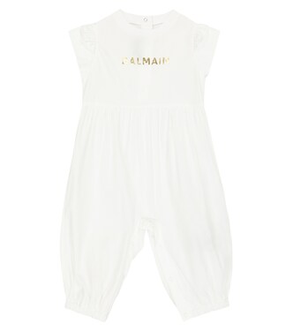 Baby logo cotton playsuit | Balmain Kids
