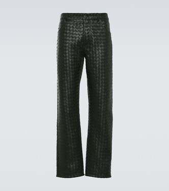 Intrecciato leather straight pants | Bottega Veneta