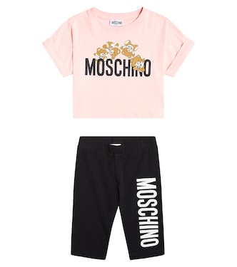 Cotton-blend T-shirt and shorts set | Moschino Kids