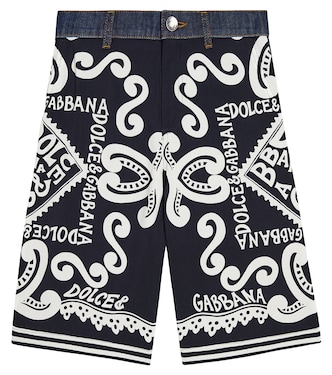 Logo printed cotton-blend Bermuda shorts  | Dolce&Gabbana Kids