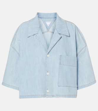 Cropped cotton denim shirt | Bottega Veneta