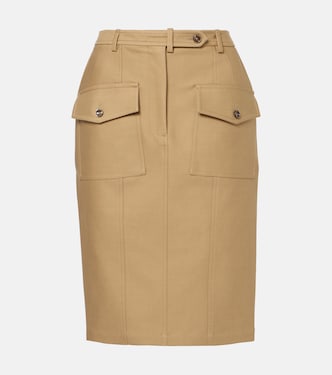 Cotton-blend tricotine midi skirt | Tom Ford