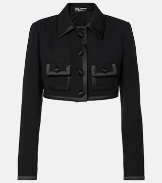 Cropped wool and silk-blend jacket | Dolce&Gabbana