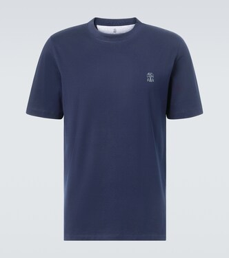 Logo cotton jersey T-shirt | Brunello Cucinelli