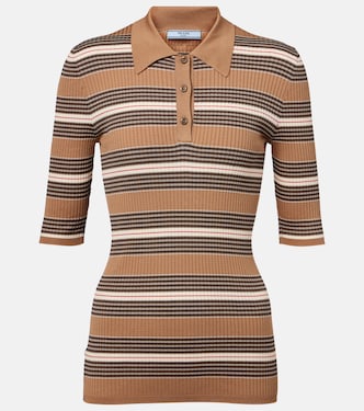 Cotton-blend polo sweater | Prada