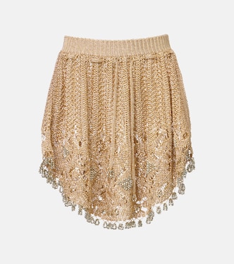 Minifalda de croché de lamé adornada | Rabanne