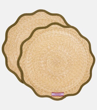 Cloud set of 2 straw placemats | La DoubleJ