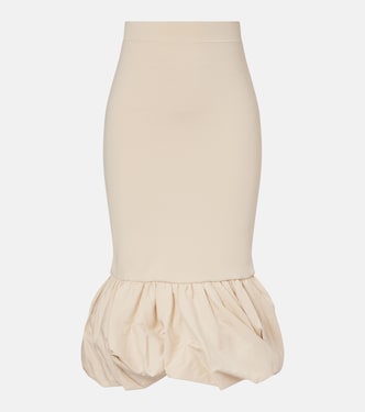 Camille ruffled linen-blend midi skirt | Simkhai