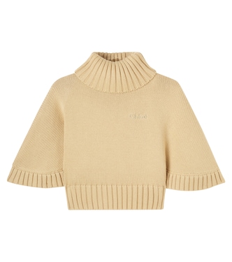 Turtleneck cotton and wool sweater | Chloé Kids