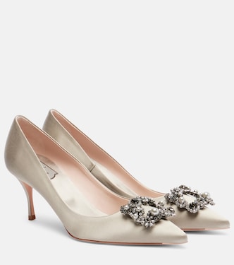Verzierte Pumps Flower Strass 65 aus Satin | Roger Vivier