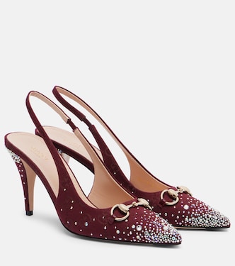 Slingback-Pumps Horsebit GG 85 aus Canvas | Gucci
