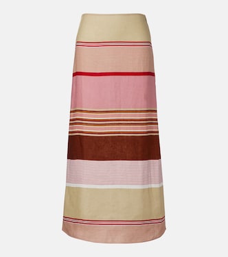 Martina striped linen maxi skirt | Faithfull