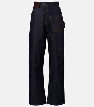Embroidered high-rise straight jeans | JW Anderson