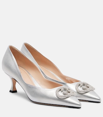 Pumps Interlocking G 55 aus Metallic-Leder | Gucci