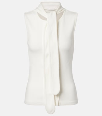 Scarf-detail cotton and linen jersey top | Lemaire
