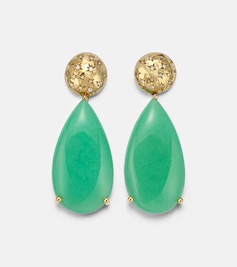 Boucles d'oreilles Imogen en or 18 ct, chrysoprase et diamants | Octavia Elizabeth