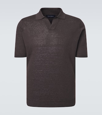 Linen and cotton polo shirt | Thom Sweeney