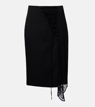 Lace-trimmed pencil skirt  | McQueen