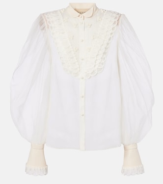 Bestickte Bluse aus Seidenorganza | Valentino