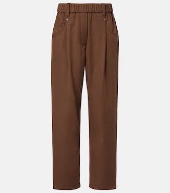Monili cotton-blend straight pants | Brunello Cucinelli