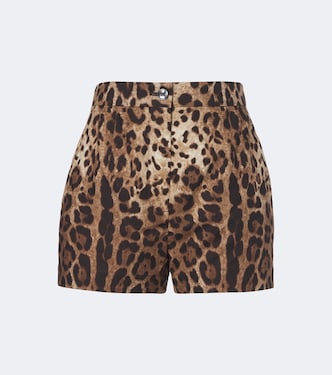 Leopard-print cotton shorts | Dolce&Gabbana