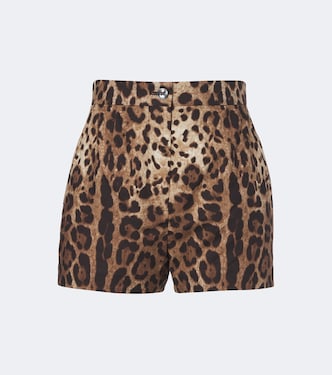 Shorts in cotone con stampa leopardata | Dolce&Gabbana