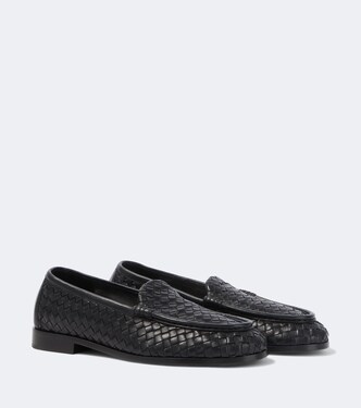 Silenzio Intrecciato leather loafers | Bottega Veneta