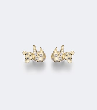 Koala 9kt gold earrings with diamonds | Yvonne Léon
