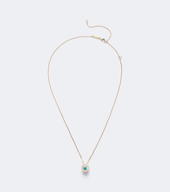 Evil Eye 18kt gold pendant necklace with diamonds and turquoise | Suzanne Kalan