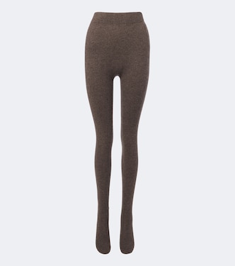 Whit cashmere and wool tights | Nour Hammour