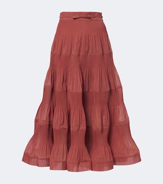 Belted pleated midi skirt | Zimmermann