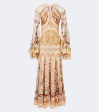 Valiant floral panelled silk gown | Zimmermann
