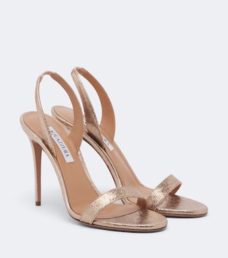 So Nude metallic leather slingback sandals | Aquazzura