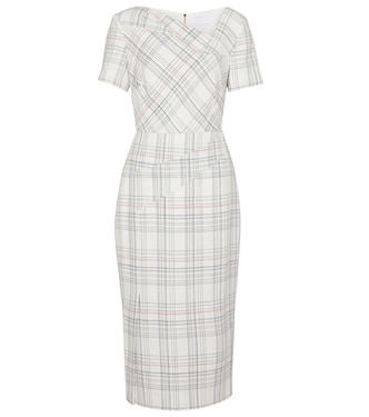 Robe midi Darland à carreaux | Roland Mouret