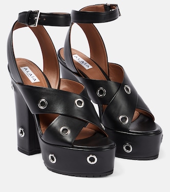 Eyelet-embellished leather sandals | Alaïa