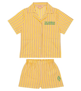 Magpie striped cotton pajamas | The Animals Observatory