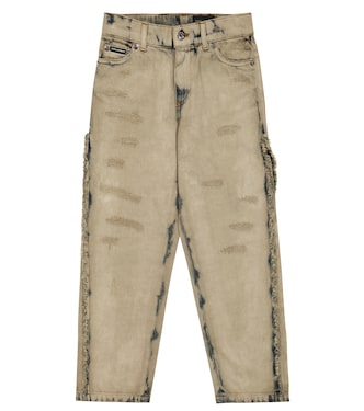 Distressed straight-leg jeans | Dolce&Gabbana Kids