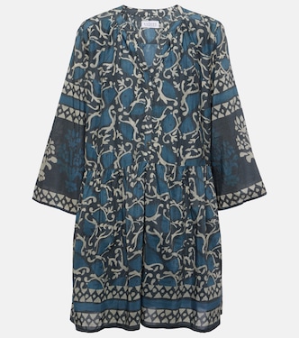 Talia printed cotton and silk minidress | Velvet