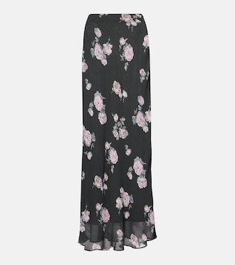Floral crêpe maxi skirt | Ganni