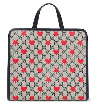 GG Canvas printed leather-trimmed tote bag | Gucci Kids