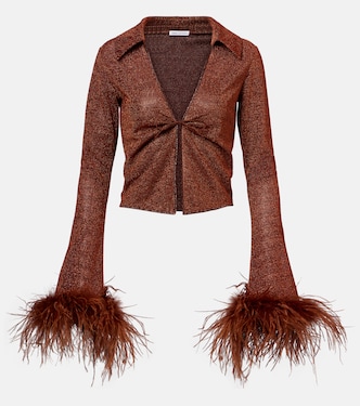 Lumière Plumage feather-trimmed blouse | Oséree
