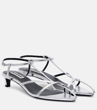 Metallic leather sandals | Jil Sander